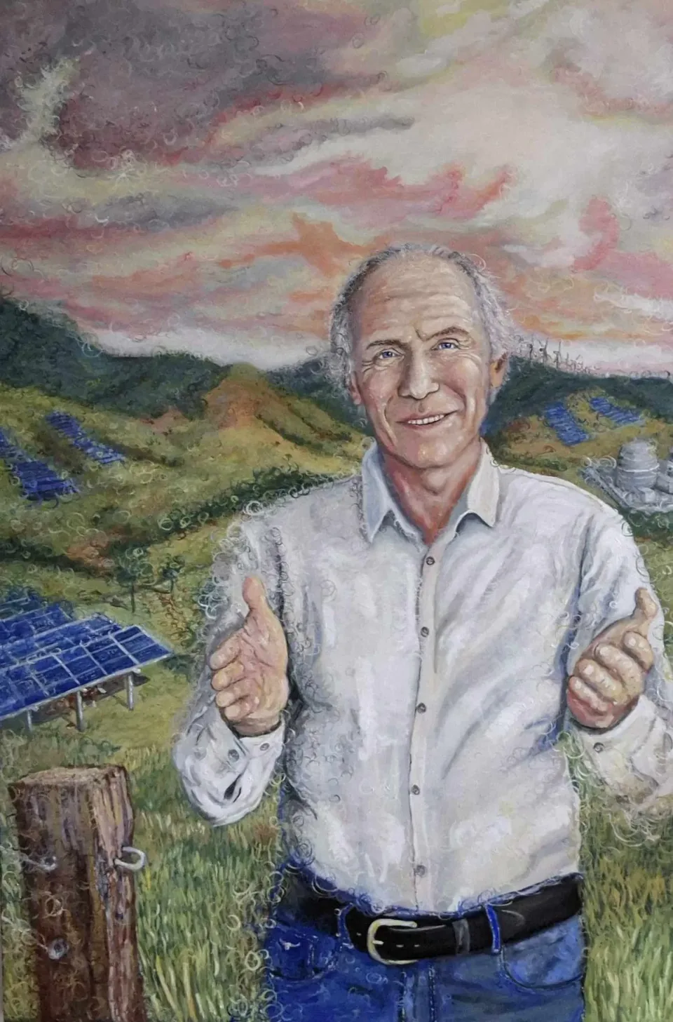 The Observer of National Science — Observerism portrait of Dr Alan Finkel AC by Samuel Morrow, oil on canvas, 180 x 120 cm